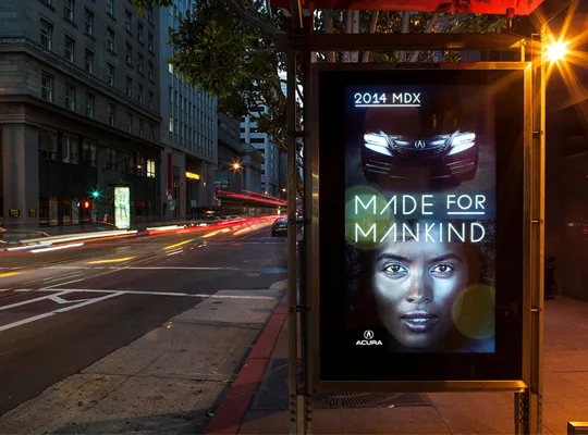 Iklan Acura MDX 2014 di halte Bus 