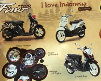 3 varian warna Mio Fino I Love Indonesia ((Foto: Iwanbanaran) 3 varian warna Mio Fino I Love Indonesia (Foto: Iwanbanaran)