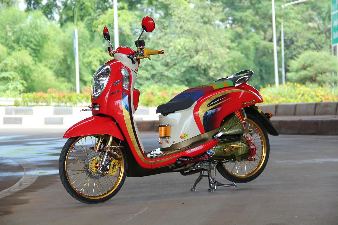 86 Modifikasi Scoopy Warna Merah Kumpulan Modifikasi Motor Scoopy