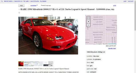 Mitsubishi 3000gt Vr4 Dijual Sejuta Dolar Fakta Atau Troll