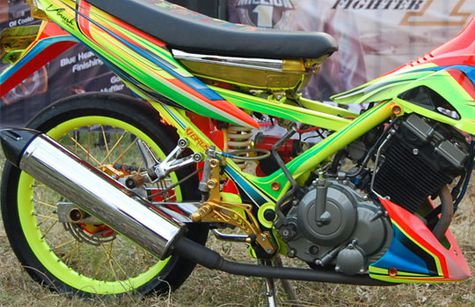 Modif Satria F150, Biar Beda Tampilan Dibuat Eye Catching 