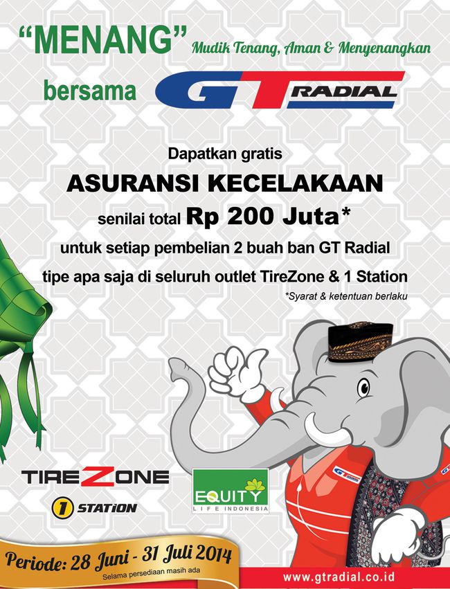 Musim mudik GT Radial siapkan asuransi kecelakaan gratis 