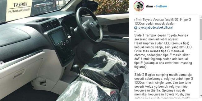 Spoiler Lagi Begini Penampakan Head Unit Avanza 2019