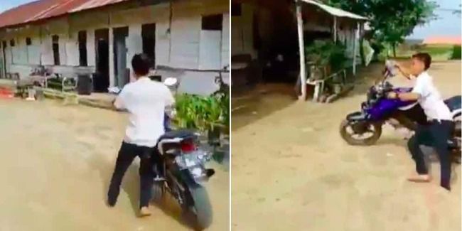 Sedikit Susah Lihat Cara Unik Belajar Naik Motor Kopling Otosia Com