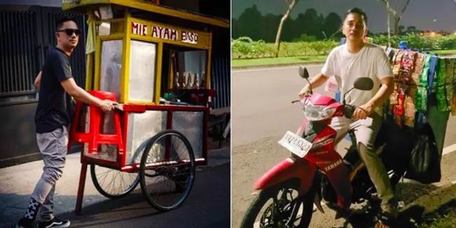 5 Potret Enda Ungu Jadi Pedagang Keliling Mulai Naik Motor Sampai Dorong Gerobak Otosia Com