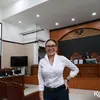 Nikita Mirzani, datang Sidang, penampilan, penuh senyuman