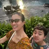Marcella Zalianty, sepedaan bareng anak