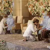 Sungkeman Rizky Billar dan Lesti usai akad
