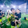 Rizky Billar menang soccer mini