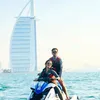Penampilan Tasya Farasya saat main jet ski