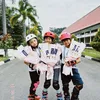 Gading Marten Nemenin Gempi Ikut Lomba Sepatu Roda di Bandung