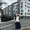  Potret Wang Churan pose di jembatan layang