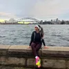 Acha Septriasa duduk santai usai berlari.