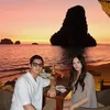 Al Ghazali Alyssa Daguise liburan di sunset