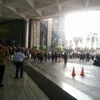 atap bei runtuh, selasar bei runtuh, atap bursa efek indonesia runtuh