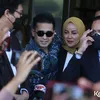 Potret Olla dan Aufar makin mesra di sidang cerai perdana.