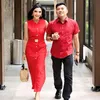 Anang dan Ashanty pakai outfit merah