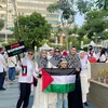 Potret public figure pada bela Palestina damai di Monas
