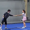 Dian Sastrowardoyo di Lapangan Padel