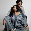 Erika Carlina dan DJ Bravy pakai baju denim