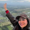 Febby Rastanty selfie di atas balon udara