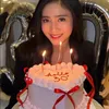 Febby Rastanty di depan kue ultah