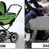 foto beda ayah vs ibu mengurus anak