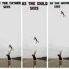 foto beda ayah vs ibu mengurus anak