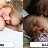 foto beda ayah vs ibu mengurus anak