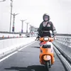 Foto Gaya Wika Salim Saat Naik Vespa