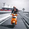 Foto Gaya Wika Salim Saat Naik Vespa