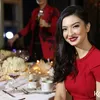 Raline Shah pakai gaun merah
