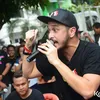 Giring Nidji \&#039;ngamen\&#039; di Posko Cawagub Jakarta