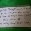 Tulisan driver ojol