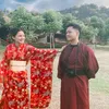 Sarah Menzel Pacar Azriel Hermansyah pakai yukata