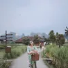 Via Vallen main sepeda di luar negeri