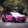 Mobil Tesla Pink Atta dan Aurel