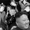foto meme Kim Jong Un ke markas tentara wanita Korea Utara