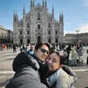 Kenny Austin dan Amanda Manopo di depan Gereja