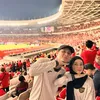 Lesti Kejora dan Rizky Billar di stadion