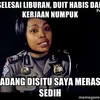 foto meme kocak liburan sudah habis