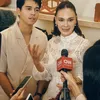 Luna Maya dan Maxime wawancara dengan media