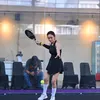 Masayu Anastasia bermain padel