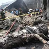 foto pesawat hercules yang jatuh di Medan