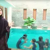 Kolam Renang di Rumah Natasha Rizky