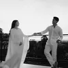 Pangeran Mateen dan Anisha Rosnah pakai baju putih