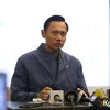 Agus Yudhoyono bicara depan media