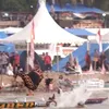 Potret Aisar Khaled Ikut Lomba Pacu Jalur