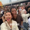 Indah Pertamasari dan Arie Kriting Nonton Pestapora 
