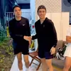 Potret Desta Menang Tanding Padel
